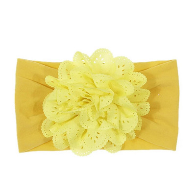 Nová mäkká strečová látková kvetinová detská čelenka s očkami pre novorodencov, široká nylonová čelenka, turban, dievčenská pokrývka hlavy, detské foto rekvizity