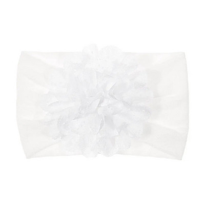 Nová mäkká strečová látková kvetinová detská čelenka s očkami pre novorodencov, široká nylonová čelenka, turban, dievčenská pokrývka hlavy, detské foto rekvizity