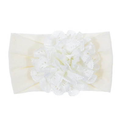Nová mäkká strečová látková kvetinová detská čelenka s očkami pre novorodencov, široká nylonová čelenka, turban, dievčenská pokrývka hlavy, detské foto rekvizity