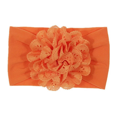 Nová mäkká strečová látková kvetinová detská čelenka s očkami pre novorodencov, široká nylonová čelenka, turban, dievčenská pokrývka hlavy, detské foto rekvizity