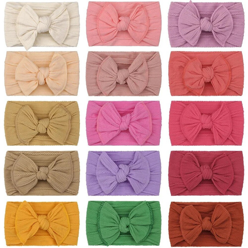 1 ΤΕΜ. Ελαστικός Φιόγκοι Νεογέννητου Φιόγκοι Κεφαλόδεσμος Αυτιά κουνελιού Χειροποίητα νάιλον βαμβακερά περιτυλίγματα κεφαλής Παιδικά αξεσουάρ για κοριτσάκια