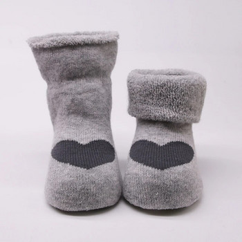 0-1Y Baby Terry Socks Love Heart Print Winter νήπιο Χοντρές μαλακές ζεστές μακριές κάλτσες για αγόρι κορίτσι νεογέννητο σπίτι Ζεστές κάλτσες ύπνου