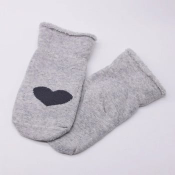 0-1Y Бебешки хавлиени чорапи Love Heart Print Зимни дебели меки топли дълги чорапи за малко дете за момче, момиче, новородено, домашни сънни топли чорапи