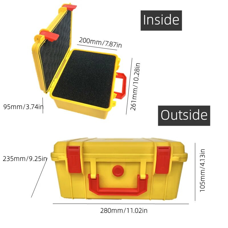 ABS Εργαλειοθήκη Εξοπλισμός ασφαλείας Αδιάβροχη θήκη εργαλείων Κάμπινγκ Θήκη αποθήκευσης ταξιδιού Βαλίτσα Ανθεκτική σε κρούσεις Θήκη με σφουγγάρι