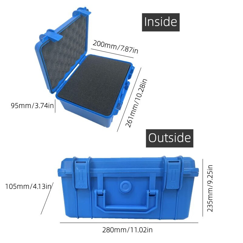 ABS Εργαλειοθήκη Εξοπλισμός ασφαλείας Αδιάβροχη θήκη εργαλείων Κάμπινγκ Θήκη αποθήκευσης ταξιδιού Βαλίτσα Ανθεκτική σε κρούσεις Θήκη με σφουγγάρι