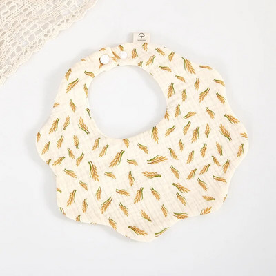 Σαλιάρες μωρού Σαλιάρες τροφοδοσίας μωρού 6 στρώσεις Βαμβακερό πέταλο για βρέφη Εκτύπωση κρεπ Πετσέτα σάλιου νεογέννητο νήπιο Μαλακό ύφασμα ρέψης Παιδική σαλιάρα