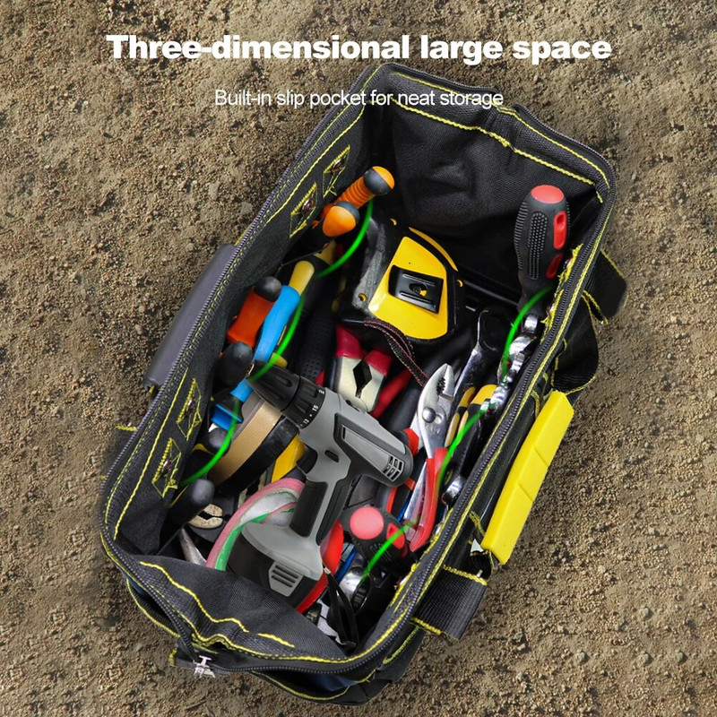 Ηλεκτρολόγος Tool Bag Organizers 1680D Oxford υφασμάτινη φορητή τσάντα χειρός πολλαπλών τσέπης Αδιάβροχες λειτουργικές τσάντες εργαλείων ανθεκτικές στη φθορά