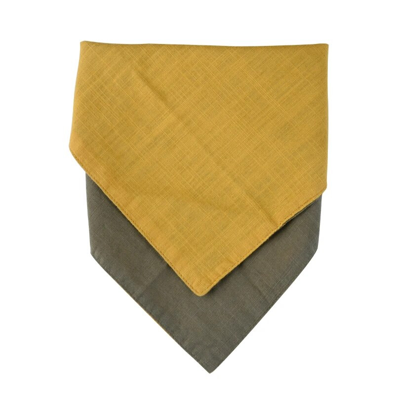 2 Χρώματα αναστρέψιμες σαλιάρες από μουσελίνα και βαμβάκι Unsiex Βρεφικά αξεσουάρ Νεογέννητο μωρό μπαντάνα Μαλακό μαντίλι τρίγωνο για παιδιά