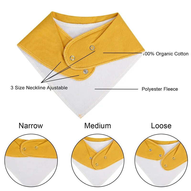 Σαλιάρες για μωρά 100% οργανικό βαμβάκι για αγόρια και κορίτσια Μόδα σαλιάρες τροφοδοσίας νεογνών Ρυθμιζόμενη πετσέτα σάλιου μωρού