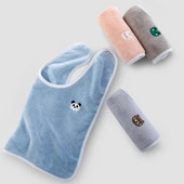 Σαλιάρα πολλαπλών χρήσεων 1 τεμαχίου για παιδικά κινούμενα σχέδια Πετσέτα πλυσίματος προσώπου Coral Velevt Fleece Brush Πετσέτα δοντιών για μωρό 2-8 ετών