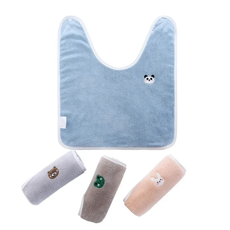 Σαλιάρα πολλαπλών χρήσεων 1 τεμαχίου για παιδικά κινούμενα σχέδια Πετσέτα πλυσίματος προσώπου Coral Velevt Fleece Brush Πετσέτα δοντιών για μωρό 2-8 ετών