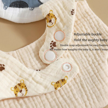 Нагръдници за хранене на бебета 6 слоя памучна прежда венчелистчета бебета слюнка кърпа лято новородено малко дете мека кърпа за оригване детски лигавник 360 градуса