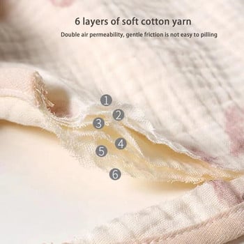 Нагръдници за хранене на бебета 6 слоя памучна прежда венчелистчета бебета слюнка кърпа лято новородено малко дете мека кърпа за оригване детски лигавник 360 градуса