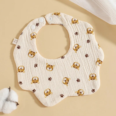 Σαλιάρες τροφοδοσίας μωρού 6 στρώσεων Βαμβακερό νήμα πέταλο Βρεφική πετσέτα σάλιου Καλοκαιρινό νεογέννητο νήπιο Μαλακό ύφασμα ρέψης Παιδική σαλιάρα 360 μοιρών