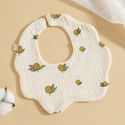 Σαλιάρες τροφοδοσίας μωρού 6 στρώσεων Βαμβακερό νήμα πέταλο Βρεφική πετσέτα σάλιου Καλοκαιρινό νεογέννητο νήπιο Μαλακό ύφασμα ρέψης Παιδική σαλιάρα 360 μοιρών