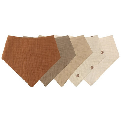 Βρεφική σαλιάρα βαμβακερή νεογέννητο μονόχρωμο τρίγωνο μαντίλι σάλιο Πετσέτα μπαντάνα ρέψιμο πανί για αγόρια κορίτσια Δώρο 3/4/5 τμχ/Σετ
