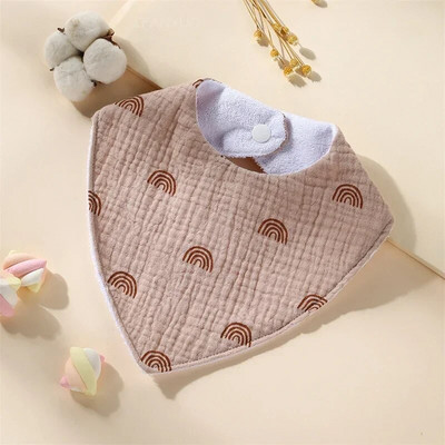 New Baby Cartoon Animal Triangle Bib Καθαρό βαμβάκι αδιάβροχο αγόρι κορίτσι Παιδί με τυπωμένη πετσέτα σάλιου Νεογέννητο ύφασμα κατά του φτύσιμου