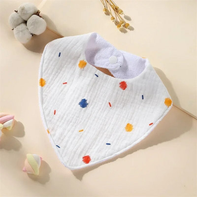 New Baby Cartoon Animal Triangle Bib Καθαρό βαμβάκι αδιάβροχο αγόρι κορίτσι Παιδί με τυπωμένη πετσέτα σάλιου Νεογέννητο ύφασμα κατά του φτύσιμου
