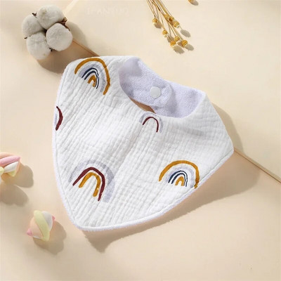 New Baby Cartoon Animal Triangle Bib Καθαρό βαμβάκι αδιάβροχο αγόρι κορίτσι Παιδί με τυπωμένη πετσέτα σάλιου Νεογέννητο ύφασμα κατά του φτύσιμου
