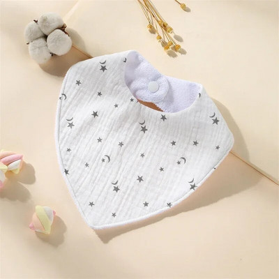 New Baby Cartoon Animal Triangle Bib Καθαρό βαμβάκι αδιάβροχο αγόρι κορίτσι Παιδί με τυπωμένη πετσέτα σάλιου Νεογέννητο ύφασμα κατά του φτύσιμου