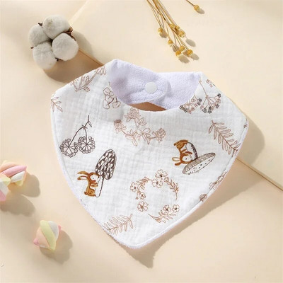 New Baby Cartoon Animal Triangle Bib Καθαρό βαμβάκι αδιάβροχο αγόρι κορίτσι Παιδί με τυπωμένη πετσέτα σάλιου Νεογέννητο ύφασμα κατά του φτύσιμου