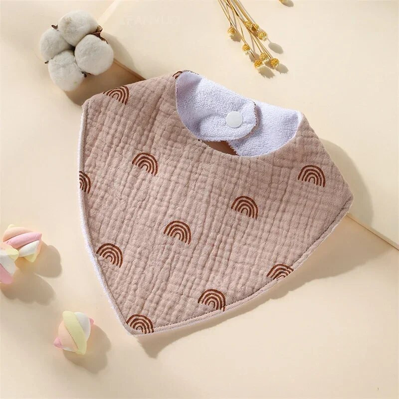 New Baby Cartoon Animal Triangle Bib Καθαρό βαμβάκι αδιάβροχο αγόρι κορίτσι Παιδί με τυπωμένη πετσέτα σάλιου Νεογέννητο ύφασμα κατά του φτύσιμου