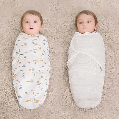 Бебешки спални чували Новородено бебе Cocoon Swaddle Wrap Плик 100% памук 0-6 месеца Бебешко одеяло Swaddled Wrap Спален чувал