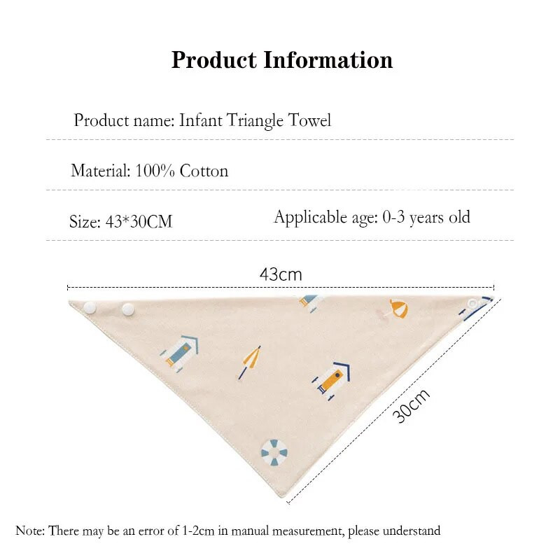 Νεογέννητο μωρό Triangle Saliva Πετσέτα Αγόρι Κορίτσια Βρεφική πετσέτα τροφοδοσίας 100% βαμβάκι αναπνέουσες σαλιάρες 0-3 ετών 43*30cm