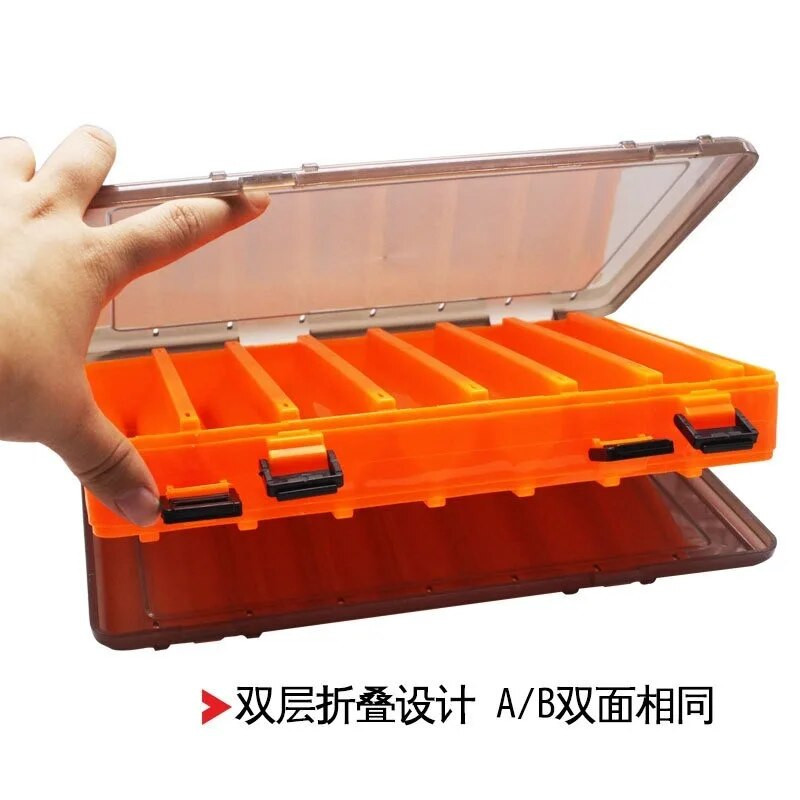 Extra veľké rybárske boxy na náčinie, dvojvrstvový box na návnady, prenosný úložný priestor na nástrahy, viacero priehradiek, box na náradie, plastový box