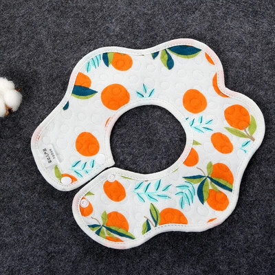 Veekindlad lapse toitmise pudipõlled 360-kraadised kroonlehed väikelastele armas puuvillane lõng süljerätik Vastsündinu väikelapse pehme röhitsemisriie lastele rinnatükk