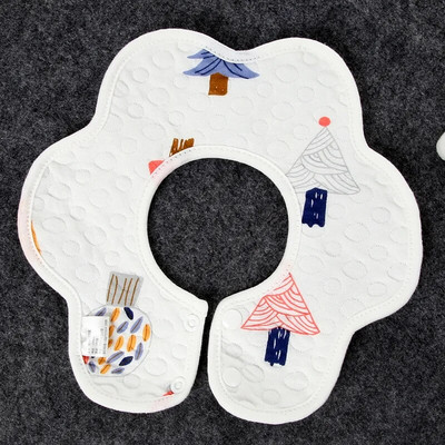 Veekindlad lapse toitmise pudipõlled 360-kraadised kroonlehed väikelastele armas puuvillane lõng süljerätik Vastsündinu väikelapse pehme röhitsemisriie lastele rinnatükk