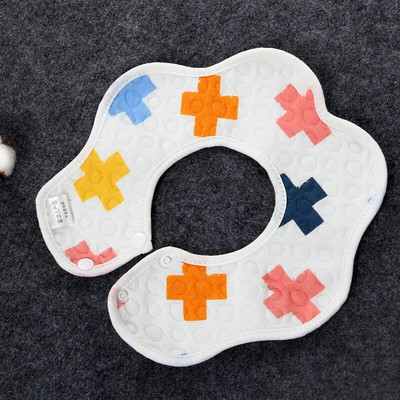 Veekindlad lapse toitmise pudipõlled 360-kraadised kroonlehed väikelastele armas puuvillane lõng süljerätik Vastsündinu väikelapse pehme röhitsemisriie lastele rinnatükk