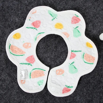 Veekindlad lapse toitmise pudipõlled 360-kraadised kroonlehed väikelastele armas puuvillane lõng süljerätik Vastsündinu väikelapse pehme röhitsemisriie lastele rinnatükk