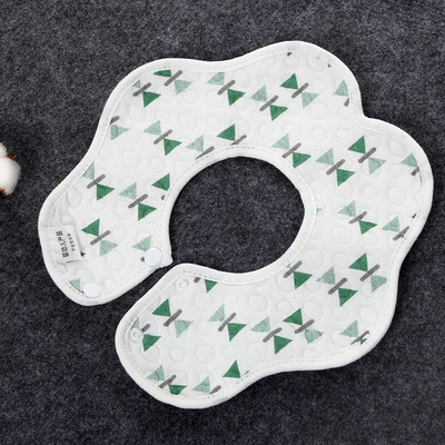 Veekindlad lapse toitmise pudipõlled 360-kraadised kroonlehed väikelastele armas puuvillane lõng süljerätik Vastsündinu väikelapse pehme röhitsemisriie lastele rinnatükk