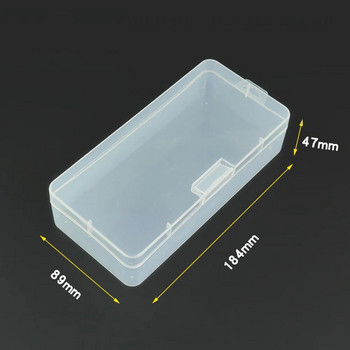 1 τμχ Διαφανές Ορθογώνιο Πλαστικό Κουτί αποθήκευσης Βιδωτή θήκη Organizer Δοχείο Κοσμήματα Nail Art Equipment Tools Case