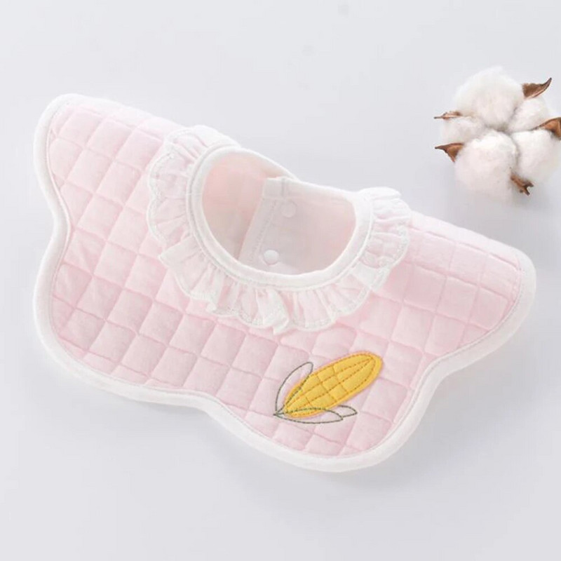 Σαλιάρες κοριτσιών αδιάβροχες 360 μοιρών περιστρεφόμενη δαντέλα με στρογγυλή λαιμόκοψη Πριγκίπισσα βρέφη που τρώει πανιά ρέψης Αξεσουάρ για νεογέννητα