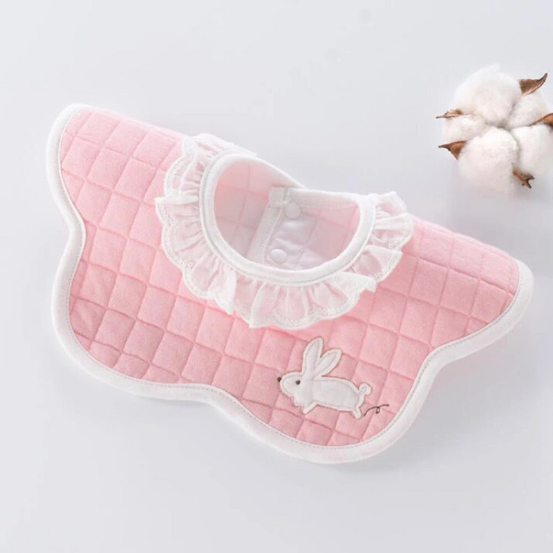 Σαλιάρες κοριτσιών αδιάβροχες 360 μοιρών περιστρεφόμενη δαντέλα με στρογγυλή λαιμόκοψη Πριγκίπισσα βρέφη που τρώει πανιά ρέψης Αξεσουάρ για νεογέννητα