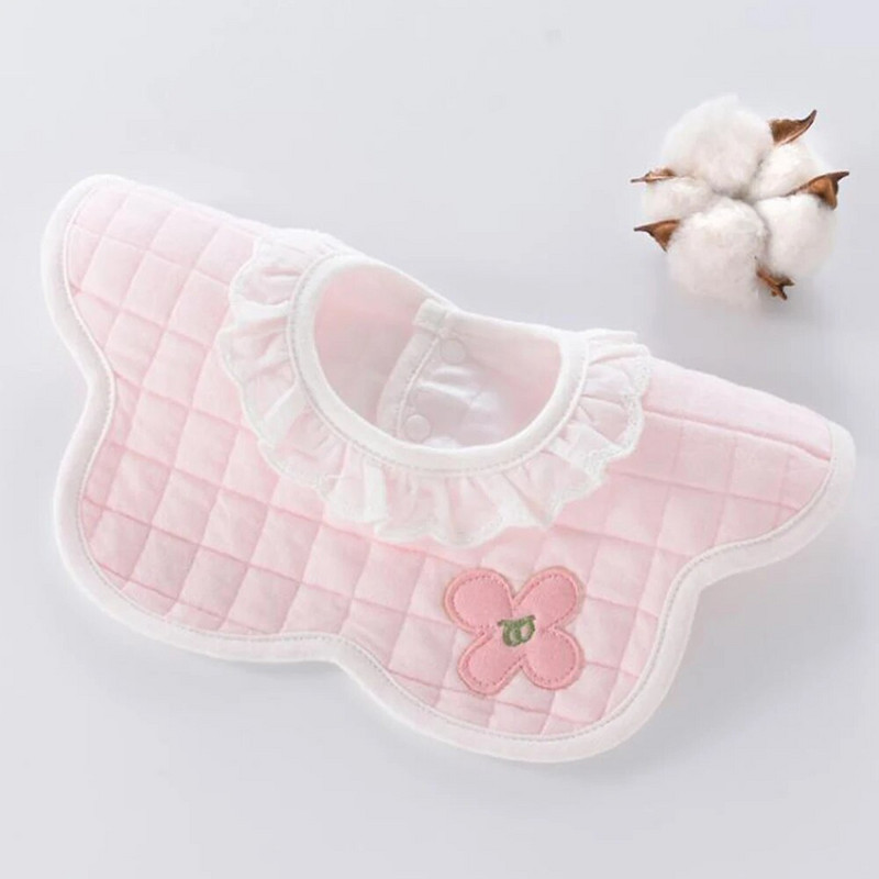 Σαλιάρες κοριτσιών αδιάβροχες 360 μοιρών περιστρεφόμενη δαντέλα με στρογγυλή λαιμόκοψη Πριγκίπισσα βρέφη που τρώει πανιά ρέψης Αξεσουάρ για νεογέννητα