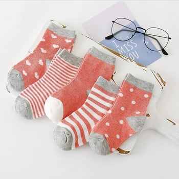 5 Ζευγάρια Βρεφικές Κάλτσες Νεογέννητες Παιδικές κάλτσες 0-6 ετών Παιδικές Παιδικές Κάλτσες από καθαρό βαμβάκι με σχέδιο ζώων Fadeless μαλακές παιδικές κάλτσες για κορίτσια