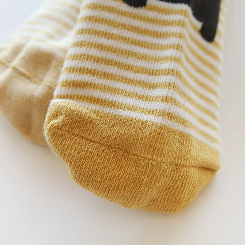 5 Ζεύγη/Παρτίδα Παιδικές Βαμβακερές Κάλτσες Μωρό Αγόρια Κορίτσια Κινούμενα σχέδια Ζεστή χειμερινή κάλτσα φθινοπώρου ριγέ Παιδική κάλτσες 1-3 ετών Σετ κάλτσες μωρών