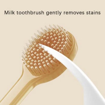 1 Σετ βρεφικής οδοντόβουρτσας Silicon Επικάλυψη γλώσσας για γαλακτοκομικά δόντια και βούρτσα στοματικού καθαρισμού Εργαλεία καθαρισμού από καουτσούκ για βρέφη