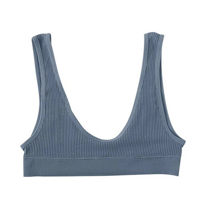 Sexy bezšvová podprsenka Crop Top Dámska rebrovaná braletka Dámska spodná bielizeň s ponorom Scoop Neck Tank Top U Back Camisole Športová podprsenka Tube Top