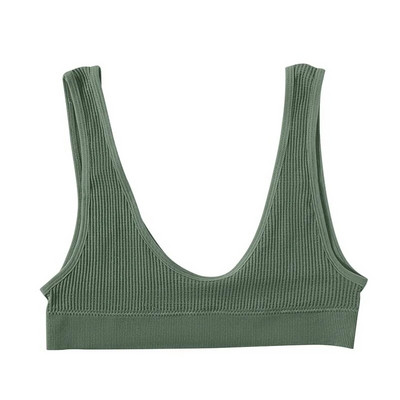Sexy bezšvová podprsenka Crop Top Dámska rebrovaná braletka Dámska spodná bielizeň s ponorom Scoop Neck Tank Top U Back Camisole Športová podprsenka Tube Top