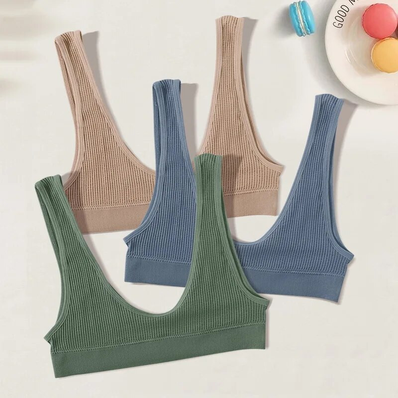 Sexy bezšvová podprsenka Crop Top Dámska rebrovaná braletka Dámska spodná bielizeň s ponorom Scoop Neck Tank Top U Back Camisole Športová podprsenka Tube Top