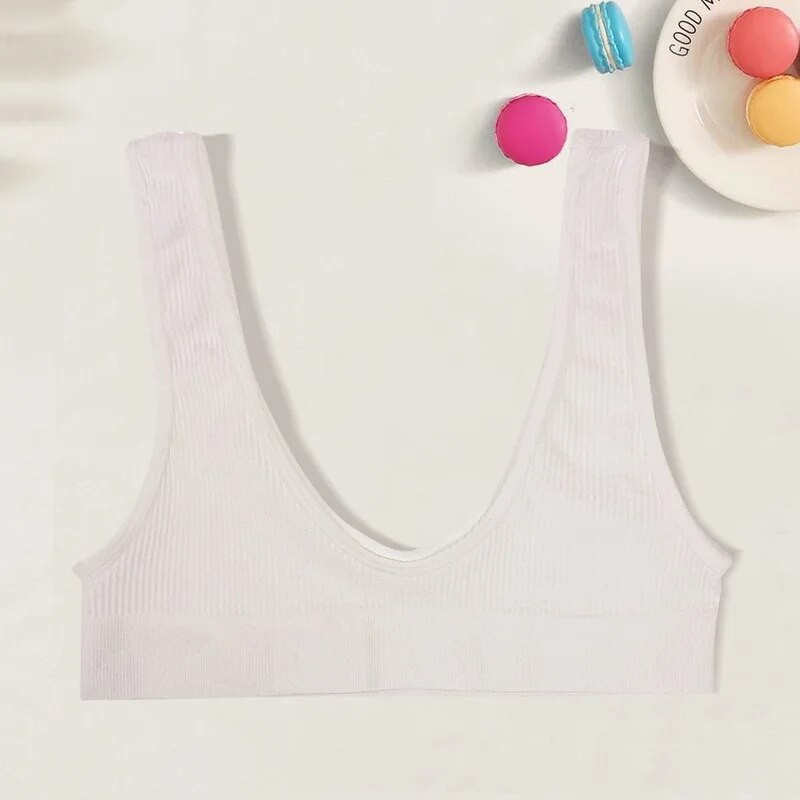 Sexy bezšvová podprsenka Crop Top Dámska rebrovaná braletka Dámska spodná bielizeň s ponorom Scoop Neck Tank Top U Back Camisole Športová podprsenka Tube Top