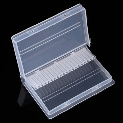 Пластмасова кутия за съхранение на свредла за нокти Празна стойка Държач за фреза Дисплей Контейнер Калъф Инструменти за маникюр