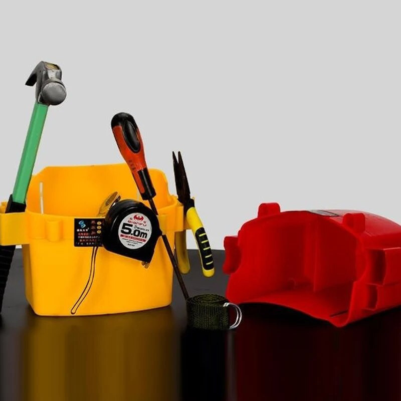 Πολυλειτουργικό κουτί μέσης Πλαστικό κουτί αποθήκευσης για βιδωτό σφυρί πένσα Εξαρτήματα υλικού ξυλουργική μέση διπλό κιβώτιο εργαλείων