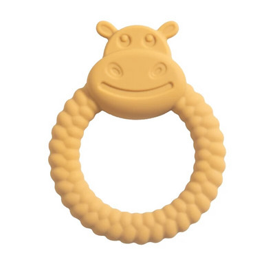 Παιχνίδια χειρός για βρεφικά δόντια σιλικόνης κατηγορίας τροφίμων BPA Free Cartoon Hippo Health Care Molar Toy Νοσηλευτικά δώρα οδοντοφυΐας για νεογέννητα