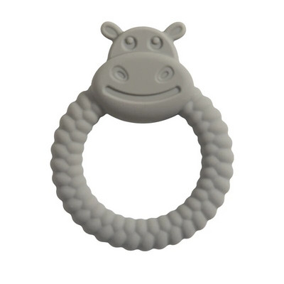 Παιχνίδια χειρός για βρεφικά δόντια σιλικόνης κατηγορίας τροφίμων BPA Free Cartoon Hippo Health Care Molar Toy Νοσηλευτικά δώρα οδοντοφυΐας για νεογέννητα