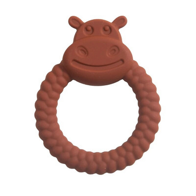 Παιχνίδια χειρός για βρεφικά δόντια σιλικόνης κατηγορίας τροφίμων BPA Free Cartoon Hippo Health Care Molar Toy Νοσηλευτικά δώρα οδοντοφυΐας για νεογέννητα